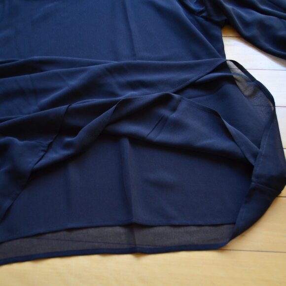 Chico's Chicos Square Neck Blouse Georgette Top Black NWT Size 3 US XL - Picture 7 of 11